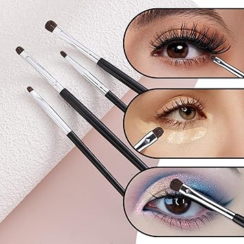 WY LIGHTING LEVEL 8Pcs Eye Makeup Brush Sets Mini Smudge Brush for Eyeliner Eyeshadow Brushes for Powder Gel Cream Liquid Concealer Brush Eyeliner Blending Corner Highlighter Soft Natural Pony Hair Brush - Image 4