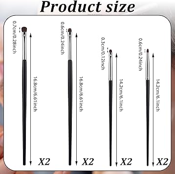 WY LIGHTING LEVEL 8Pcs Eye Makeup Brush Sets Mini Smudge Brush for Eyeliner Eyeshadow Brushes for Powder Gel Cream Liquid Concealer Brush Eyeliner Blending Corner Highlighter Soft Natural Pony Hair Brush - Image 2