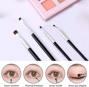 WY LIGHTING LEVEL 8Pcs Eye Makeup Brush Sets Mini Smudge Brush for Eyeliner Eyeshadow Brushes for Powder Gel Cream Liquid Concealer Brush Eyeliner Blending Corner Highlighter Soft Natural Pony Hair Brush - Image 3
