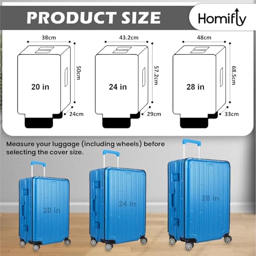 HOMIFLY Combo of 3 Trolley Bag Cover/Suitcase Bag Cover/Waterproof Luggage Cover/Zippered Clear PVC Suitcase Covers Protectors (28 inch, 24 inch, 20inch) - Image 2