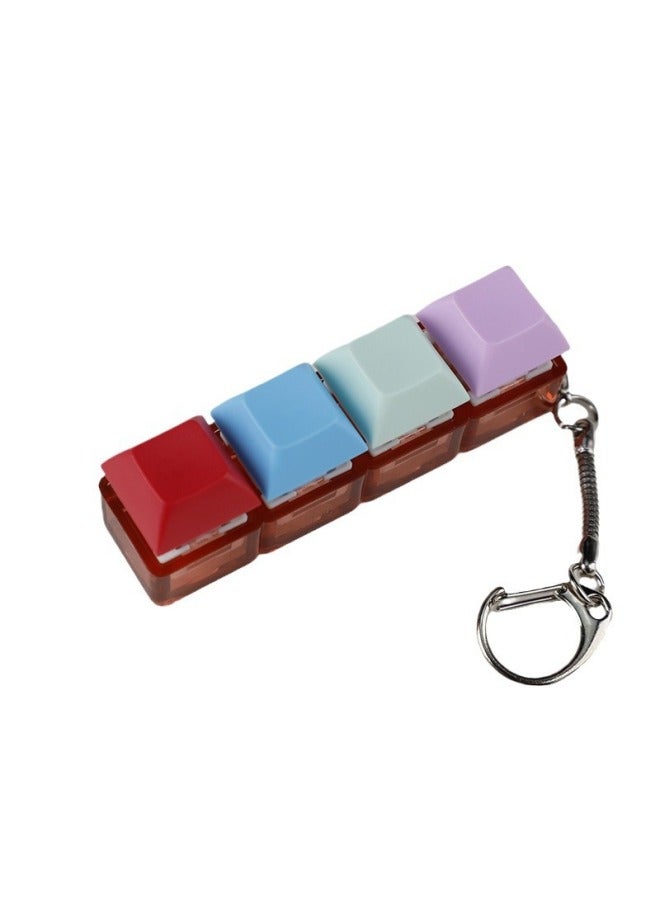 Press Transparent Candy Color 2 Holes 3 Holes 4 Holes Can Be Freely Matched With High Special Black Black Tea Green Axis Keyboard Shaft Experience Device-Color:4-hole Red Transparent Green Shaft Without Lamp  - Image 1