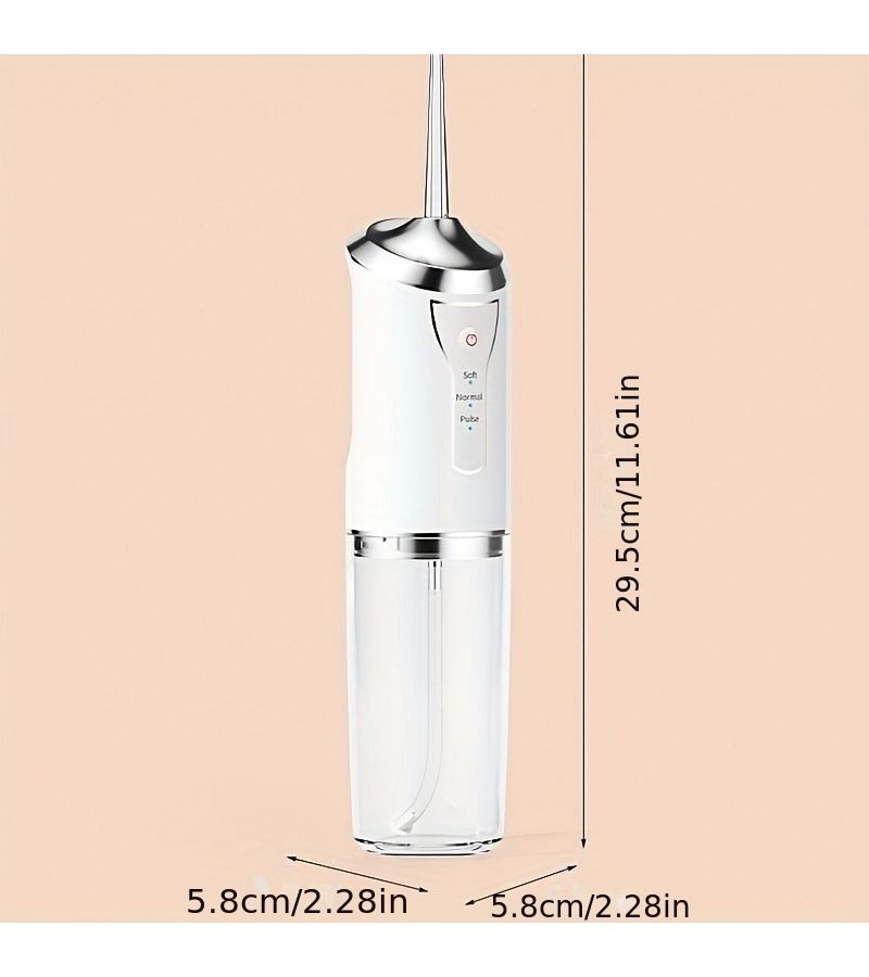 The Home Water Flosser Deeply Cleans Teeth Residue Stains And Plaque With Four Rinsing Heads And Built In Rechargeable Battery Oral Hygiene Tool White - Image 5