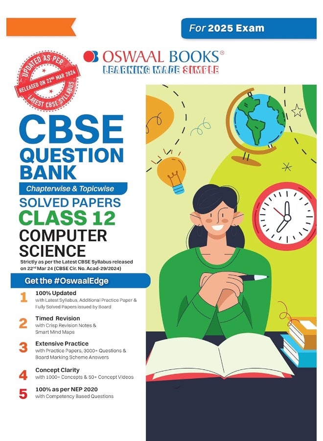 Oswaal CBSE Question Bank Class 12 Computer Science, Chapterwise and Topicwise Solved Papers For Board Exams 2025 - Image 1