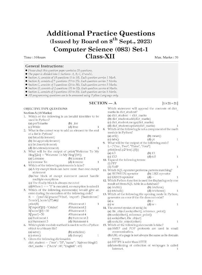Oswaal CBSE Question Bank Class 12 Computer Science, Chapterwise and Topicwise Solved Papers For Board Exams 2025 - Image 3