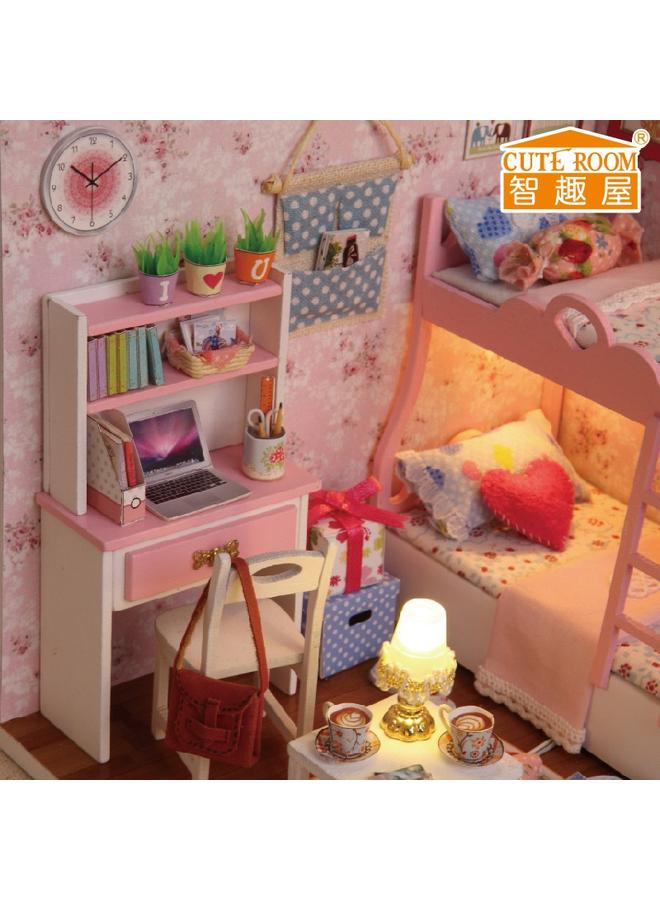 Bluejw Smart House Diy Hut Handmade Creative Toys Pink Assembled Model Ins Small House Bed In The Mood For Love - Image 4