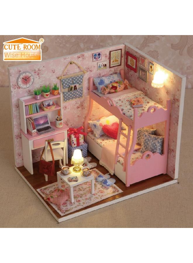 Bluejw Smart House Diy Hut Handmade Creative Toys Pink Assembled Model Ins Small House Bed In The Mood For Love - Image 1