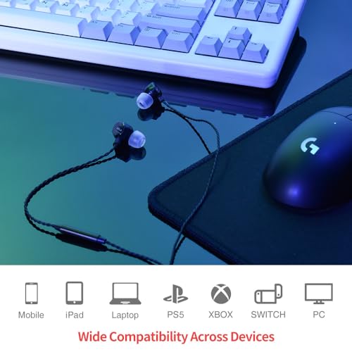 AZLA AIM8 Wired Earphone with Microphone, Gaming Earbuds with FPS Audio Profiles, Clear Mic for PC, PS5, Xbox, and More – Plug & Play Compatibility, IEM for Gaming - Image 4