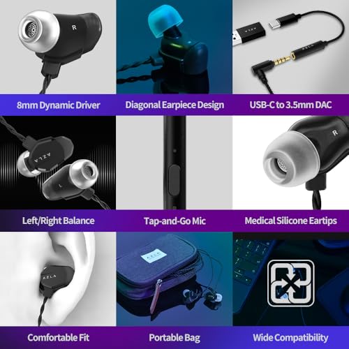 AZLA AIM8 Wired Earphone with Microphone, Gaming Earbuds with FPS Audio Profiles, Clear Mic for PC, PS5, Xbox, and More – Plug & Play Compatibility, IEM for Gaming - Image 3