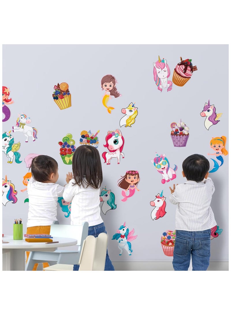 24 Sheets Valentine Gift for Kids Unicorn Kids Stickers Make-a-face Stickers Make Your Own Sticker Sheets for Toddlers Gifts Kids Party Favor Supplies Craft - Image 4