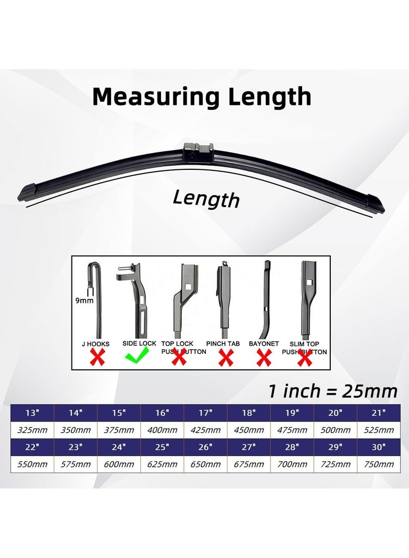 Elshafey Front Wiper Blade Set Compatible with BMW X3 F25 2010~2017 2015 2011 2016 2012 Windscreen Windshield Window 26"+20" - Image 3