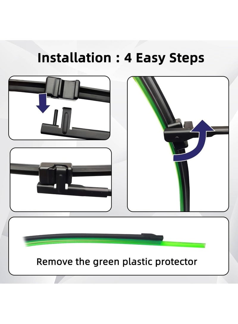 Elshafey Front Wiper Blade Set Compatible with BMW X3 F25 2010~2017 2015 2011 2016 2012 Windscreen Windshield Window 26"+20" - Image 4