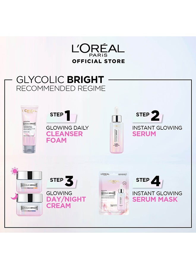 Glycolic Bright Day Cream 50ML, Night Cream 50ML, Cleansing Foam 100ML