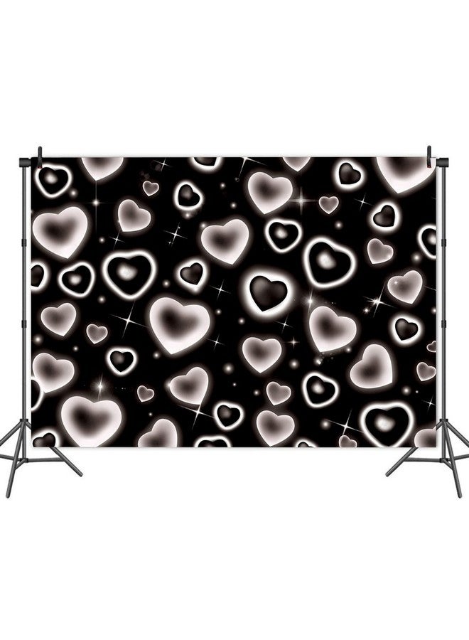 Qian Early 2000S Themed Backdrop For Photography 7X5Ft 90S Birthday Party Decoration Black Love Heart Old School Photo Background Valentines Day Photoshoot Banner - Image 4