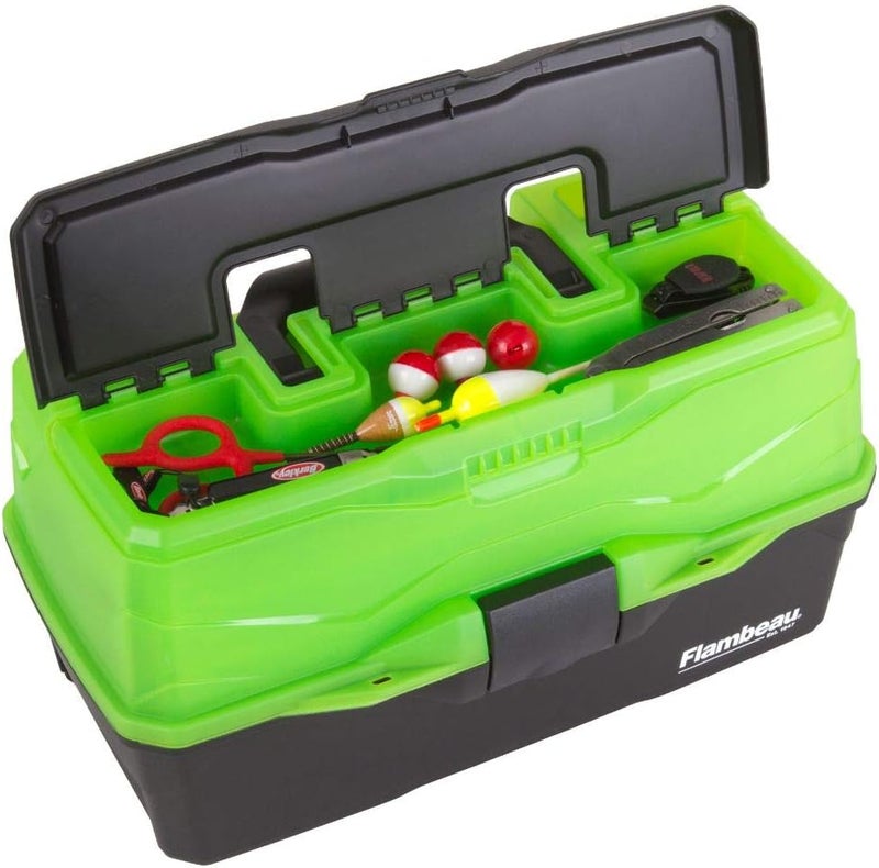 Flambeau Outdoors 6383FG 3-Tray Classic Tray Tackle Box, Portable Tackle Organizer, Frost Green/Black - Image 5