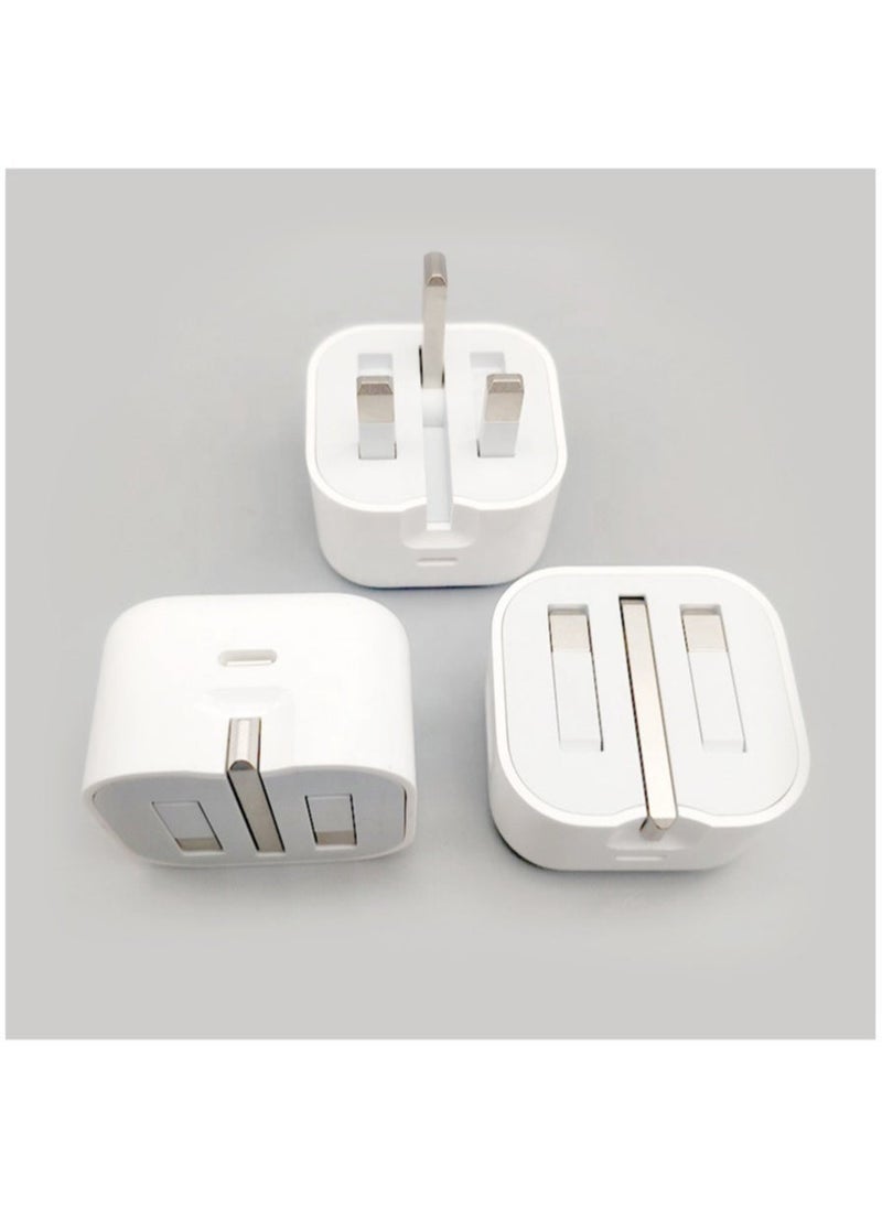 20W PD Power Adapter Wall With TYPE-C Port UK Plug For Smart Phone Fast Charger