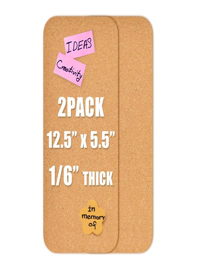YCCYYCCY 2 PCS 12.5"*5.5" Self-Adhesive Cork Board, 4mm Thick Cork Boards for Walls, 1 Pack 12.5"*5.5" Bulletin Board, Cork Board Tiles for Office, Home, School (4MM-2PC) - Image 1