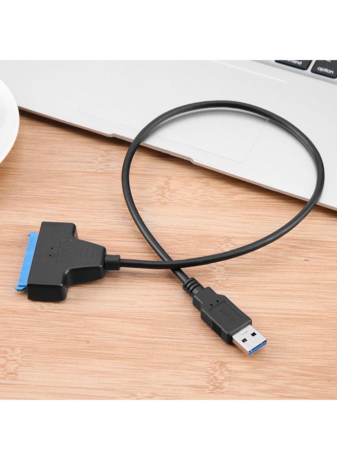 كابل محول من USB 3.0 إلى محرك أقراص صلبة HDD SSD SATA مقاس 2.5 بوصة أسود - Image 3