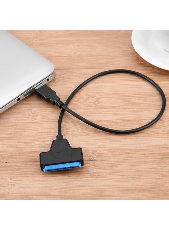 كابل محول من USB 3.0 إلى محرك أقراص صلبة HDD SSD SATA مقاس 2.5 بوصة أسود - Image 2