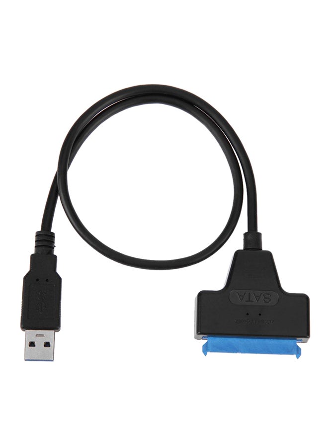 كابل محول من USB 3.0 إلى محرك أقراص صلبة HDD SSD SATA مقاس 2.5 بوصة أسود - Image 1