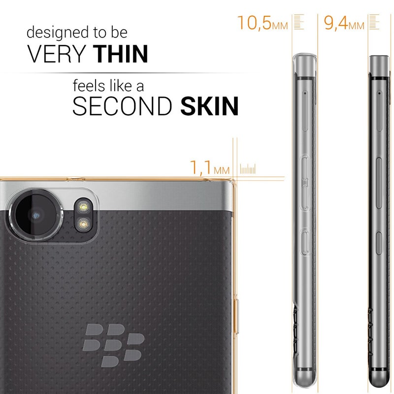 kwmobile Case Compatible with BlackBerry KEYone (Key1) - Clear Case Soft Slim Flexible Protective TPU Phone Cover - Transparent - Image 3