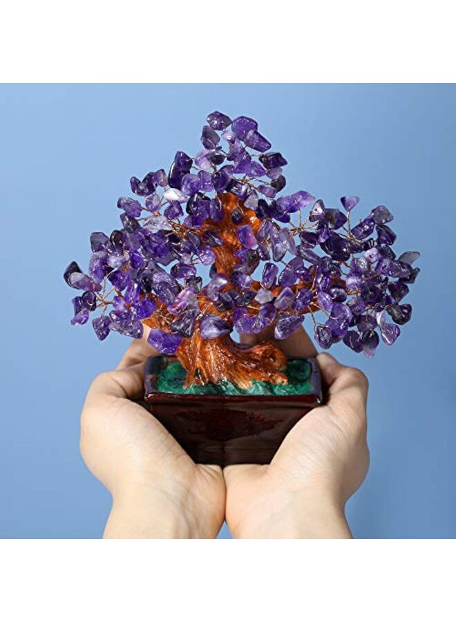 LAMAY Natural Quartz Crystal Money Tree, Healing Crystal Trees Bonsai Style Decoration for Wealth and Luck for Home Decor, Gifts for Women - Image 4