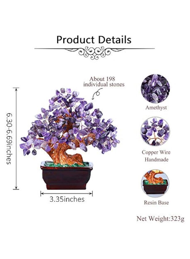 LAMAY Natural Quartz Crystal Money Tree, Healing Crystal Trees Bonsai Style Decoration for Wealth and Luck for Home Decor, Gifts for Women - Image 2