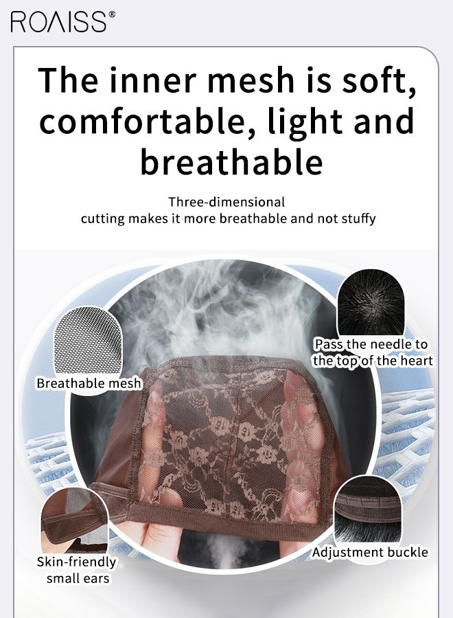 رويس باروكة شعر رجالي متعدد الطبقات، قطع شعر أسود طبيعي، مشبك علوي من شعر بشري حقيقي للرجال لتغطية الشعر الأبيض أو المتساقط، للارتداء اليومي - Image 4