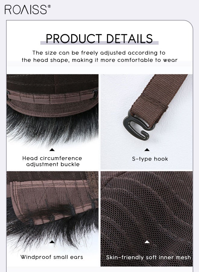رويس باروكة شعر رجالي متعدد الطبقات، قطع شعر أسود طبيعي، مشبك علوي من شعر بشري حقيقي للرجال لتغطية الشعر الأبيض أو المتساقط، للارتداء اليومي - Image 5