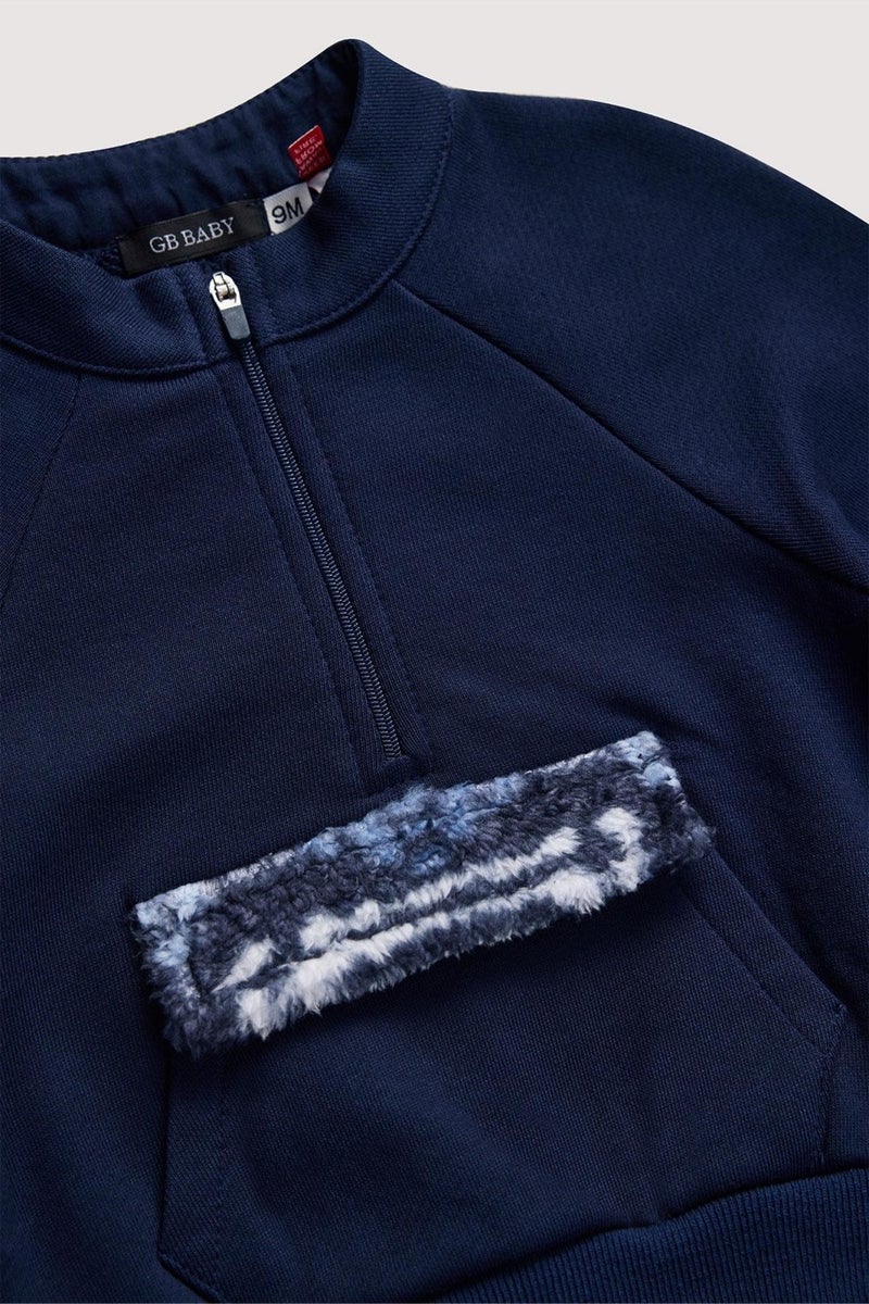 GB Baby Bg Store Baby Boy Navy Blue Sweatshirt  - Image 3