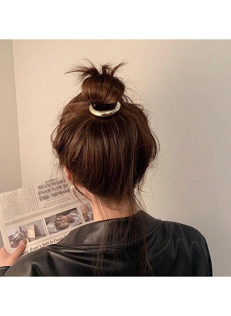 عام 3 قطع معدنية الشعر التعادل ذيل حصان الشعر المطاطية للنساء والفتيات - Image 2