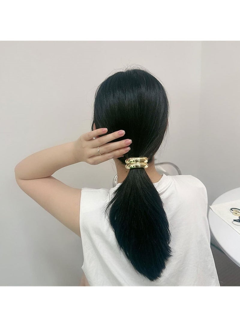 عام 3 قطع معدنية الشعر التعادل ذيل حصان الشعر المطاطية للنساء والفتيات - Image 4