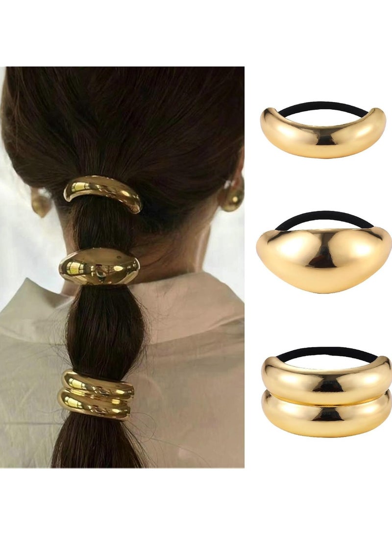 عام 3 قطع معدنية الشعر التعادل ذيل حصان الشعر المطاطية للنساء والفتيات - Image 1