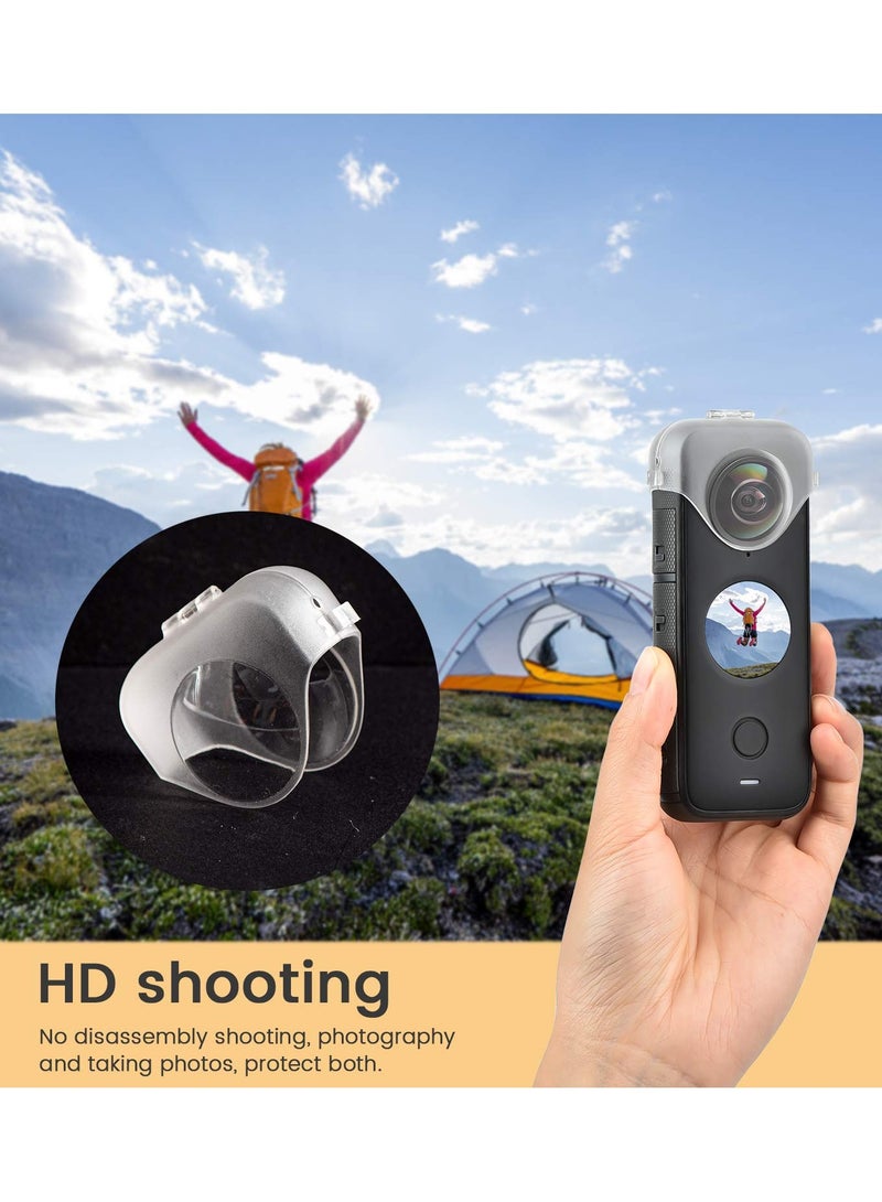 حراس عدسة شفافين لـ Insta360 ONE X2 - غلاف واقي لملحقات كاميرا الحركة البانورامية، مثالي لمستخدمي Insta360 ONE X2. - Image 2