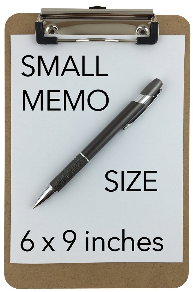 Trade Quest Memo Size 6'' x 9'' Clipboard Low Profile Clip Hardboard (Pack of 6) - Image 3
