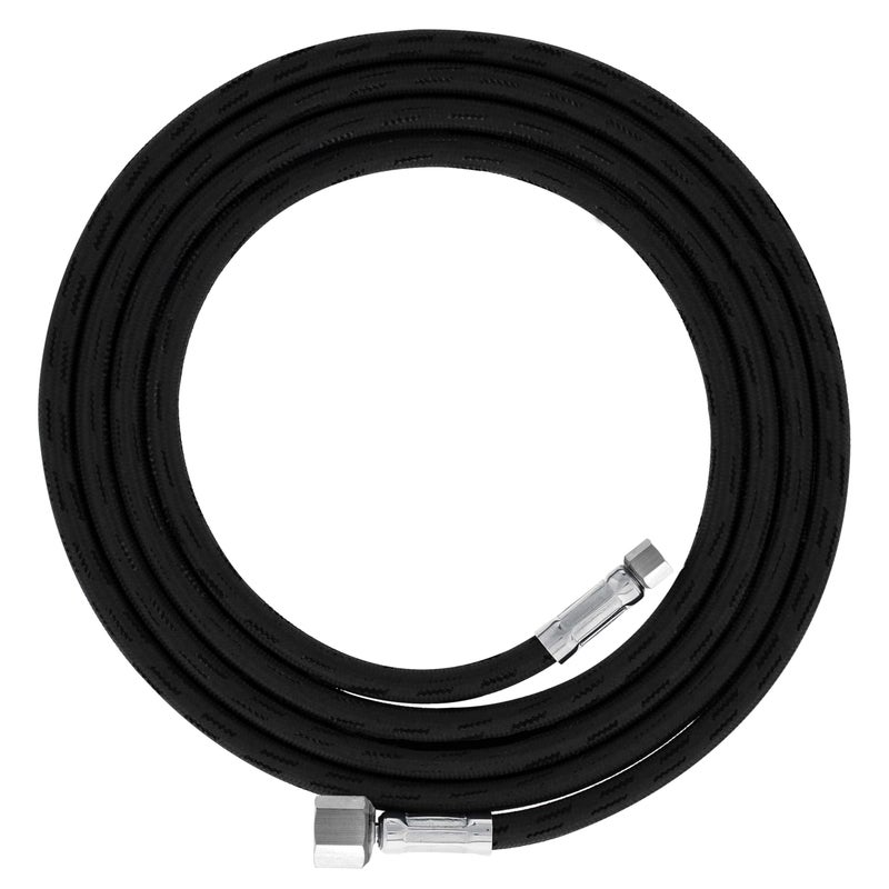 Master Airbrush Premium 6 Foot Nylon Braided Airbrush Hose - Standard 1/8" and Non-Standard 1/4" BSP Adapter Fitting Connectors (Please Note one end is 1/4" Fitting and is not Standard) - Image 1