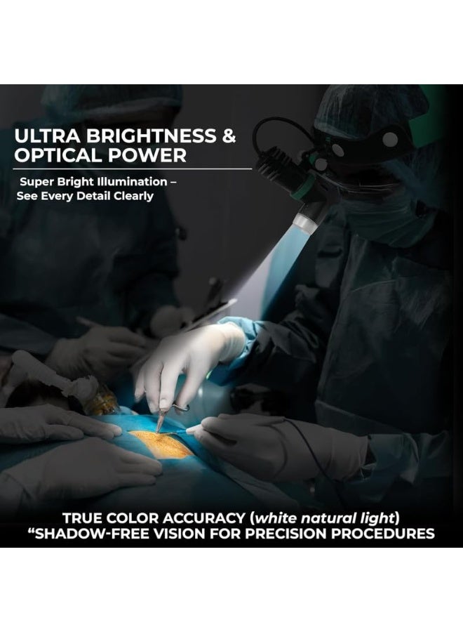 OTICA 10W ENT Surgical LED Headlight for Doctors & Surgeons | Rechargeable Medical Head Lamp with Adjustable Brightness | 50000Lux High Intensity Light for ENT, Microsurgery & Clinical Examination - Image 3