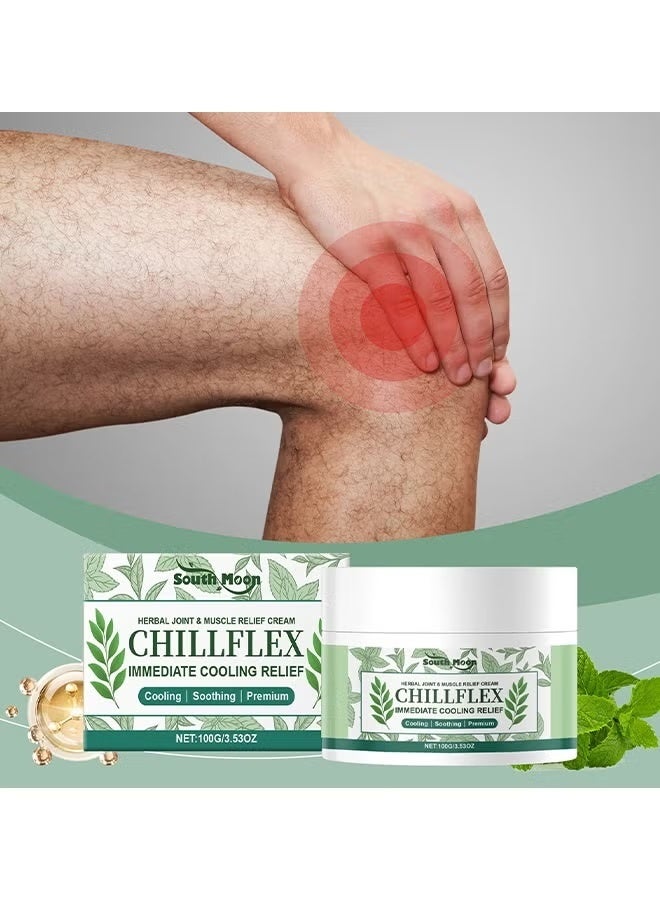 ساوث مون كريم تشيلفليكس المهدئ بالمنثول، كريم تبريد فوري، جل منثول عشبي مهدئ، كريمات سريعة المفعول لتخفيف آلام العضلات والمفاصل، وتنشيط المفاصل في جميع أنحاء الجسم 100 غرام - Image 2