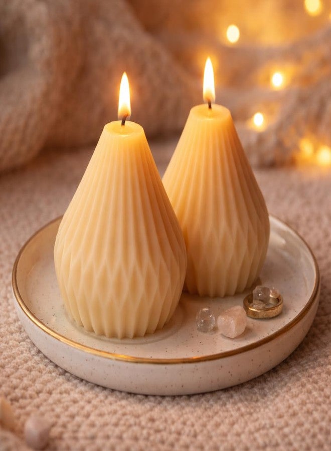 Encebience Scented Pear Lantern Candle Gift Set | 100% Pure Soy & Bees Wax | Premium Blue Ocean Aroma | Pear Lantern Design Home Décor Candles - Set of 2 (135 gm Each) | Medium - Image 1
