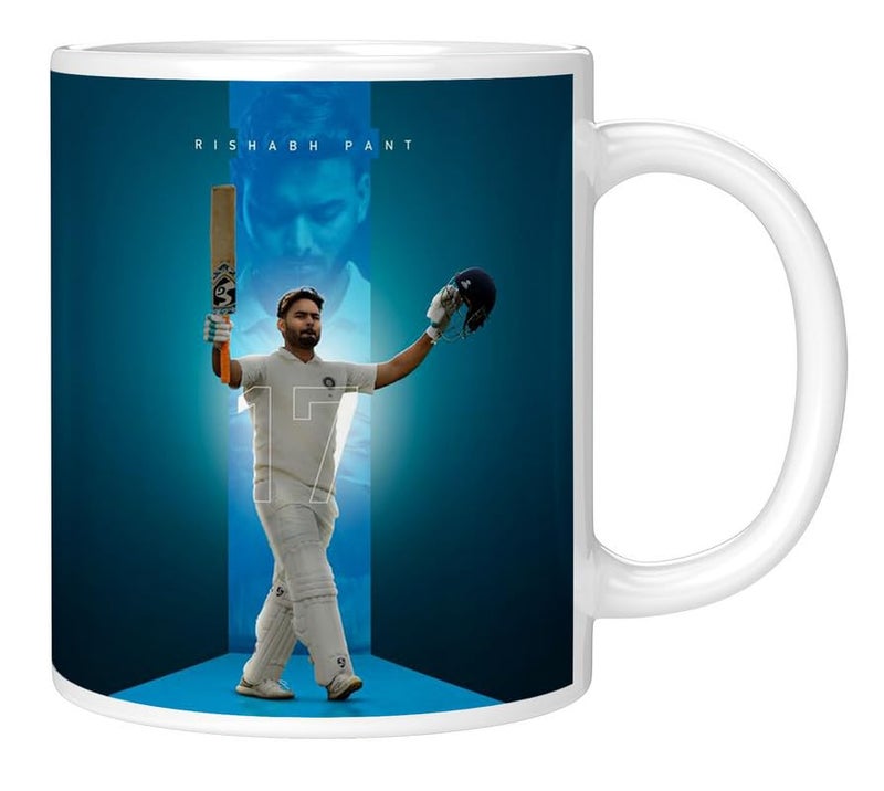 PrintingZone PrintingZone Compatible Print with Rishab Pant Mug Printed Cup Microwave Safe Ceramic Coffee Mug 350ml Pack of 1NDM144 - Image 3