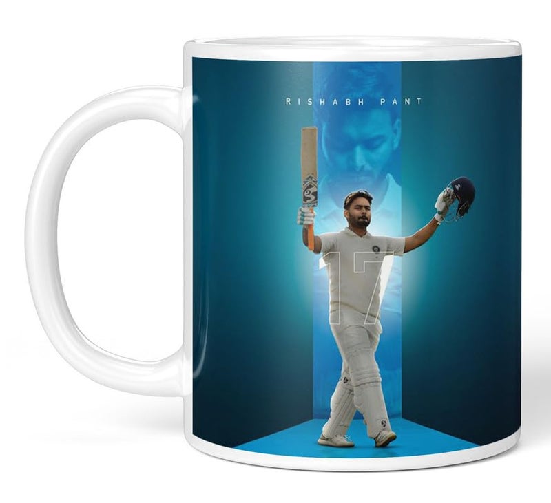 PrintingZone PrintingZone Compatible Print with Rishab Pant Mug Printed Cup Microwave Safe Ceramic Coffee Mug 350ml Pack of 1NDM144 - Image 5