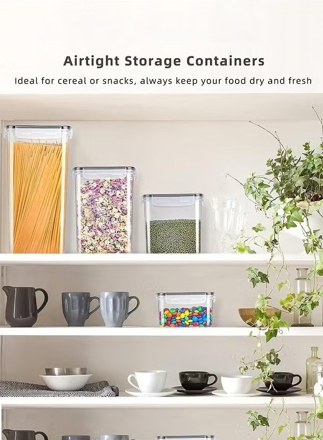 Arabest 16PCS Airtight Food Storage Containers with Lids, BPA Free,4 Sizes Cereal Containers Storage Set with Labels and Pen, Storage Jars Set for Kitchen Organization, Ideal for Spaghetti, Cereal, Flour,Included Marker Pen and Label  - Image 3
