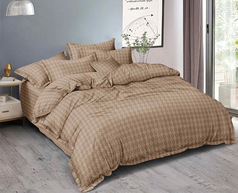 MORADO Premium Glace Cotton 125 GSM Double Bedsheet with 2 Pillow Covers (90×100 Inch, Brown) - Image 3