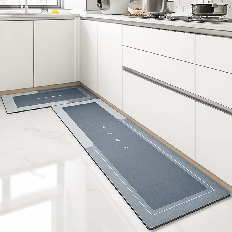 Kitchen mats, water-absorbent, quick-drying, non-slip kitchen rugs, anti-slip kitchen mat, 2 pieces - assorted shapes and colors - Image 2