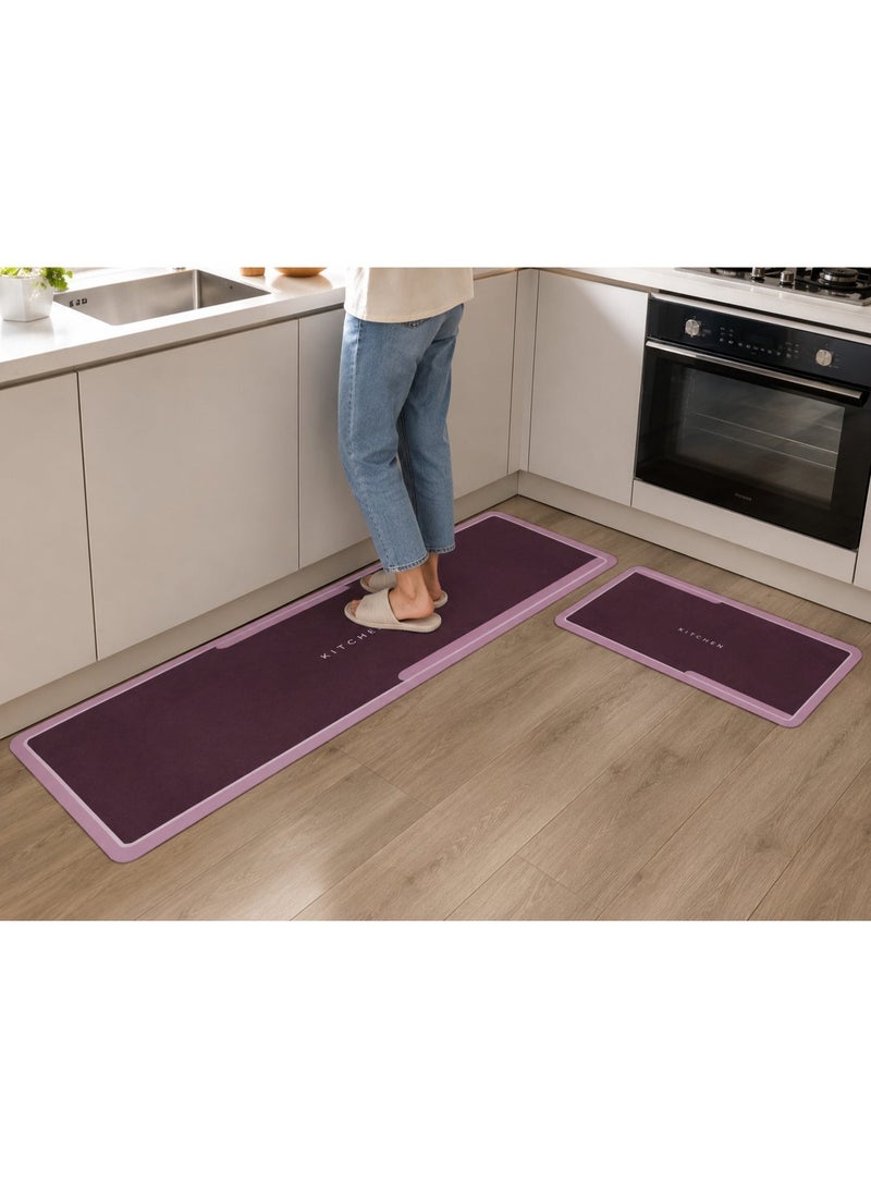 Kitchen mats, water-absorbent, quick-drying, non-slip kitchen rugs, anti-slip kitchen mat, 2 pieces - assorted shapes and colors - Image 4