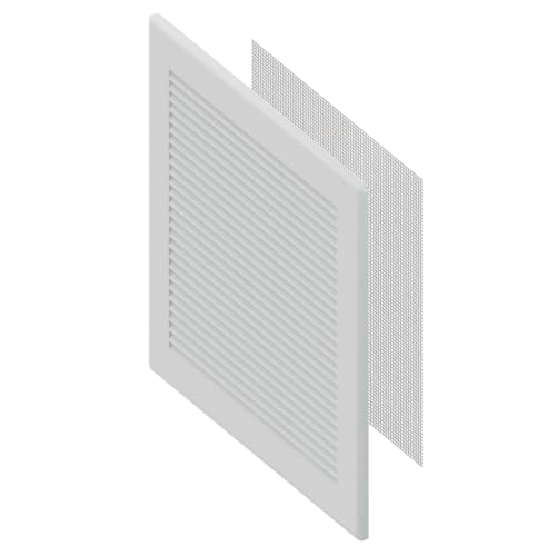 Awenta 10" x 10" Inch Square Plastic White Ventilation Grille with Mesh - Intake, Exhaust, Dryer Soffit Air Vent cap - HVAC Ceiling Register vent cover - Crawl Space Exhaust Wall Vent Hose - Image 5