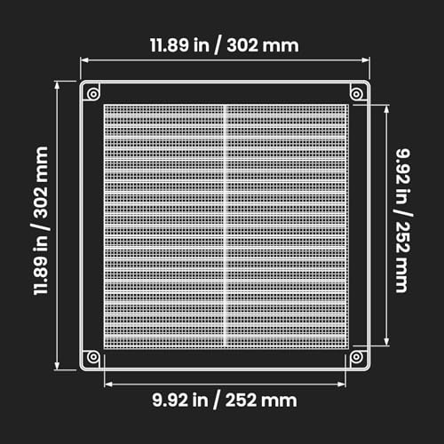 Awenta 10" x 10" Inch Square Plastic White Ventilation Grille with Mesh - Intake, Exhaust, Dryer Soffit Air Vent cap - HVAC Ceiling Register vent cover - Crawl Space Exhaust Wall Vent Hose - Image 2