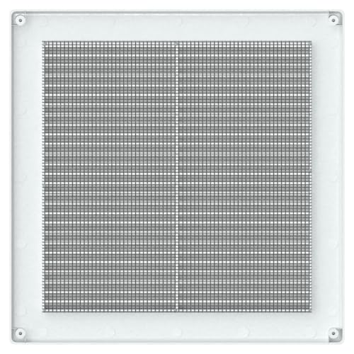 Awenta 10" x 10" Inch Square Plastic White Ventilation Grille with Mesh - Intake, Exhaust, Dryer Soffit Air Vent cap - HVAC Ceiling Register vent cover - Crawl Space Exhaust Wall Vent Hose - Image 4