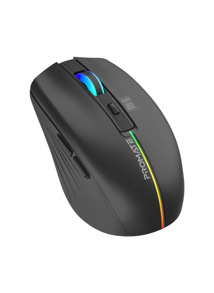 Promats Promate Kitt 2.4GHz Wireless Ergonomic Optical Mouse with LED Rainbow Lights  - Image 1