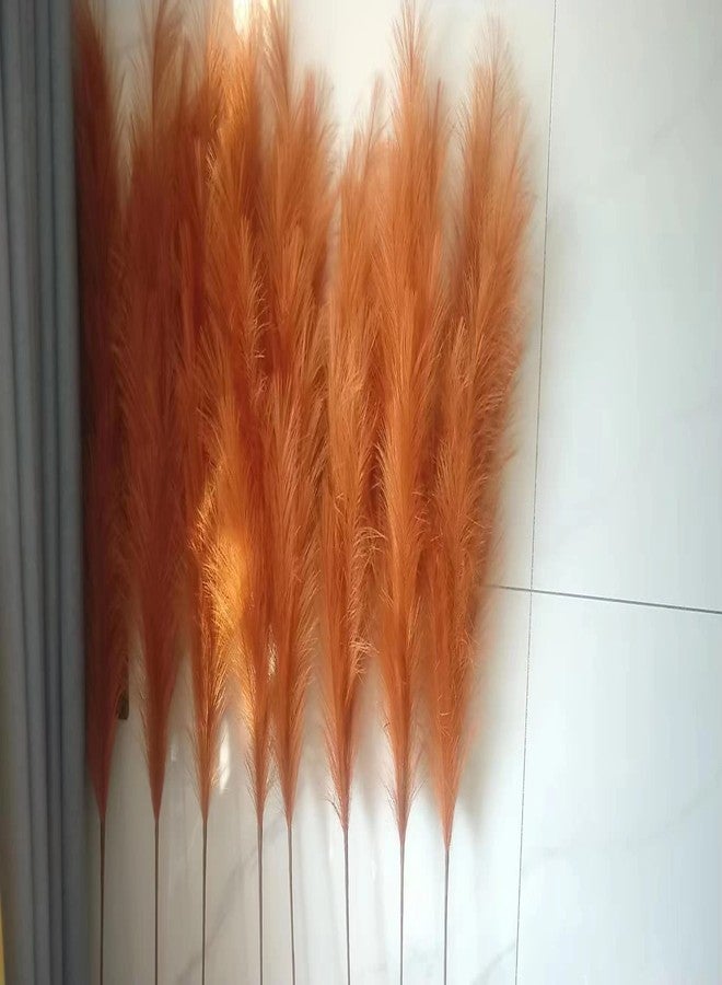 penepico Premium Faux Pampas Grass Decor Tall & Fluffy, No Assembly Needed Long Pampas, Luxury Large Floral, Elegant Feather Flowers for Wedding Decorations (Faux Burnt Orange, 8pcs 43.3"(110cm)) - Image 2