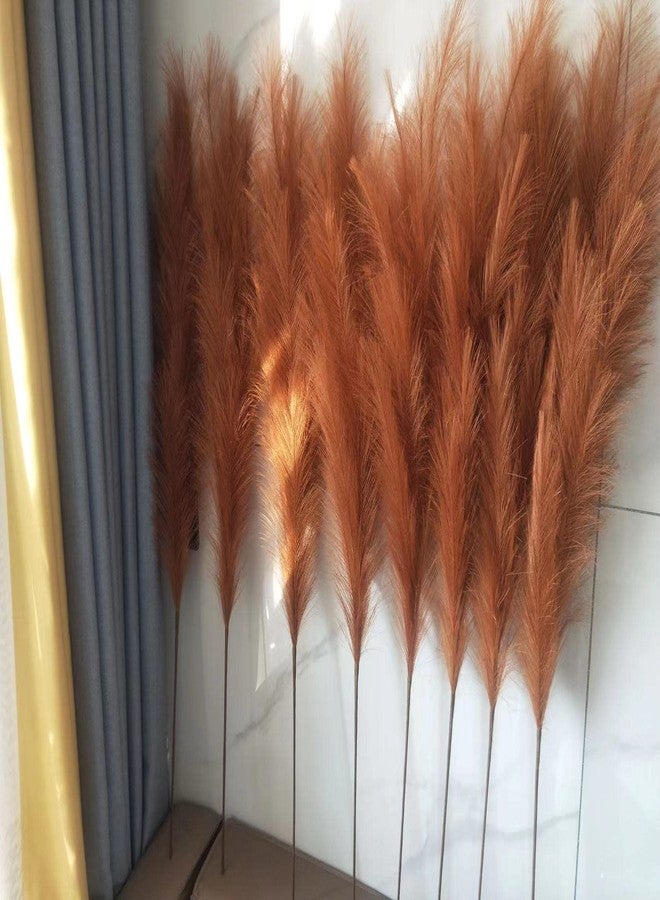 penepico Premium Faux Pampas Grass Decor Tall & Fluffy, No Assembly Needed Long Pampas, Luxury Large Floral, Elegant Feather Flowers for Wedding Decorations (Faux Burnt Orange, 8pcs 43.3"(110cm)) - Image 3